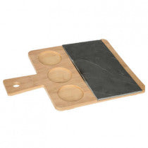 Aperetif Bambus Schiefer Set